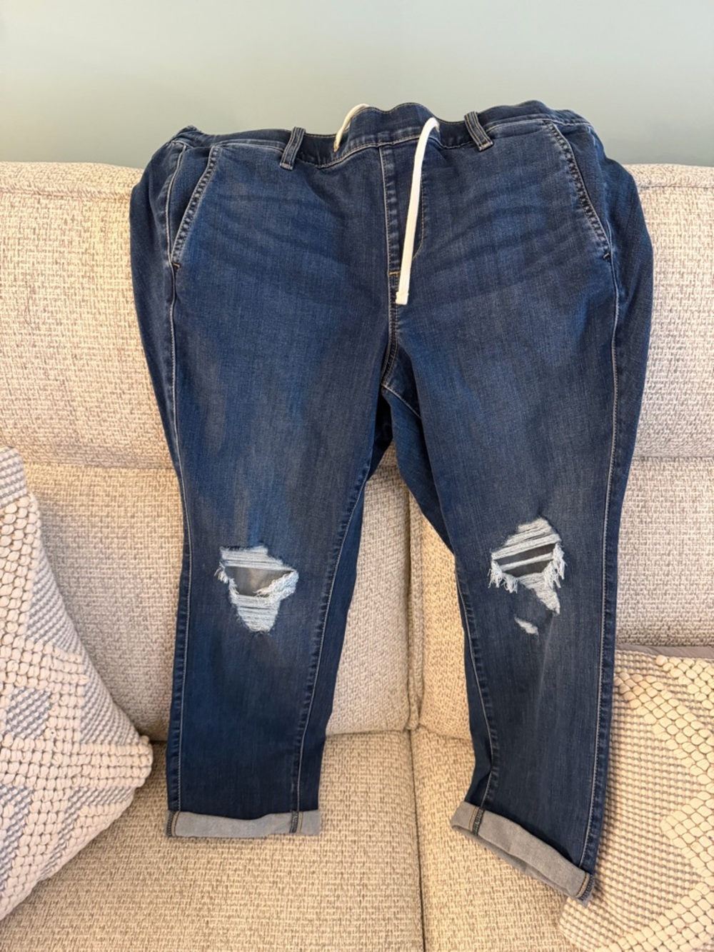 torrid Dark Blue Distressed Boyfriend Crop Jeans NYT